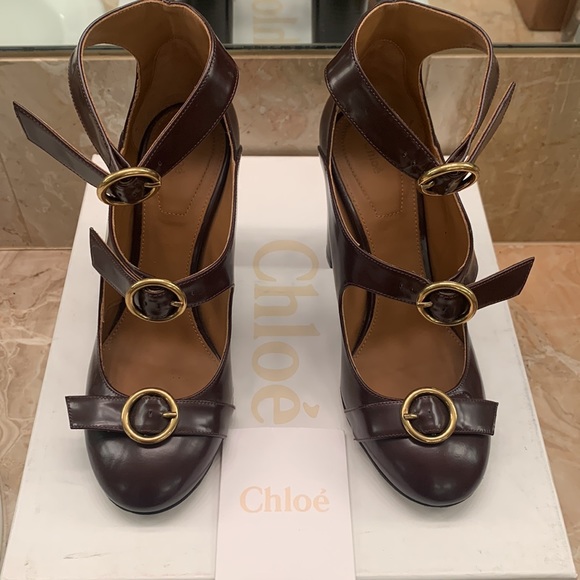 Chloe buckles pump in deep purple - Picture 4 of 9